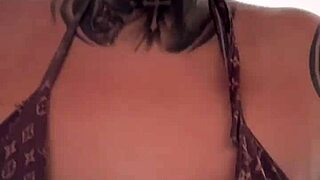 Gym workout leaves her dripping wet down her legs