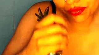 Colombian Teases Dildo in Steamy Shower