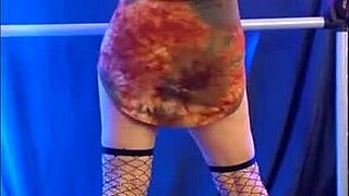 hotwife steffi, the hippie witch, dances with her dirty pussy bits exposed.