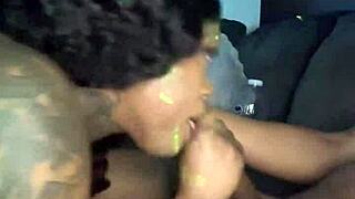 why does this ebony babe suck so sloppy?