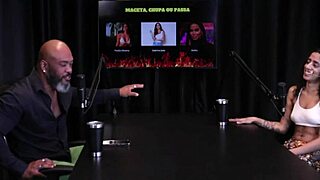 Gorgeous Bibi Hourani Plays Submissive in Interracial Handjob Game on Sheer Red