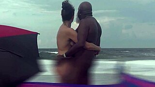 More Nude Beach Fucking with BBC, Free Sample of Interracial Milf Action in Public