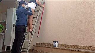 Painter seduced by boss in short skirt. She screamed during their first time.