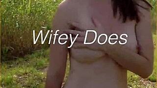 Young wife, first nude walk in public! How daring is this milf?