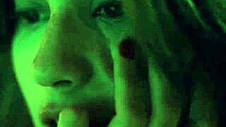 i lick my twin girlfriend's big tits while she masturbates my young pussy.