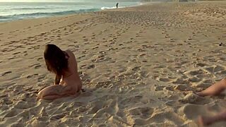 I’m obsessed with Damiana, this Brazilian beauty flashing naked on a European beach. Her public blowjob in a Portuguese canoe drives me wild