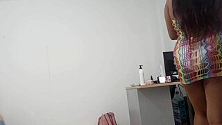 big bodied girl dances seductively for boyfriend on phone