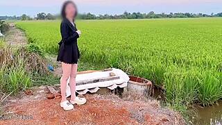 So, these young Japanese couples are banging in a rice field.