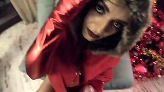 gloryhole cfnm babe sucking cock in costume