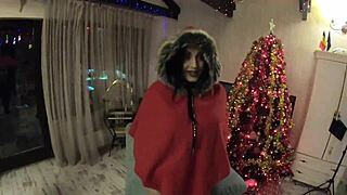 gloryhole cfnm babe sucking cock in costume