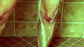 Gorgeous Blonde Milf Showers Before Intense Lesbian Fuck