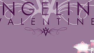 Angelina Valentine showcases her huge tits in a close-up solo session.