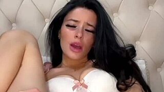 horny british exchange student toys herself to climax on webcam. college dorm gets steamy.