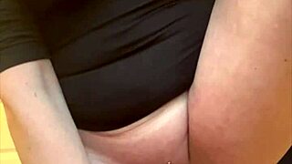 I filled two glasses with my strong pee stream, then poured it in my mouth and spat on my big tits.
