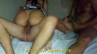 Just another day with a real homemade threesome. Husband shares wife with friend for cuckold fun