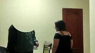 harassing the maid with rough anal in tight leggings for part 1