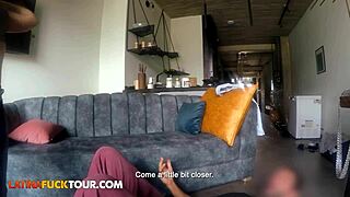 Petite 18yo Latina swallows load, keeps sucking hard