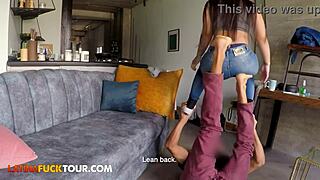 Petite 18yo Latina swallows load, keeps sucking hard