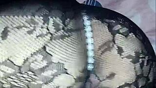 This gorgeous Latina in a sexy dress shakes her big culo. Ends up with a creamy mess from her vibrator!