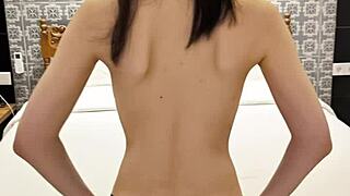 sexy shorts on stunning brunette with ponytail and skinny frame