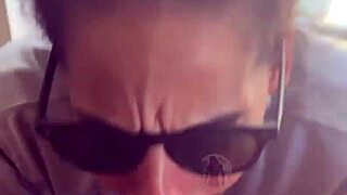 Step-Sister Teases with Blowjob, Gets Facial While Boyfriend Watches