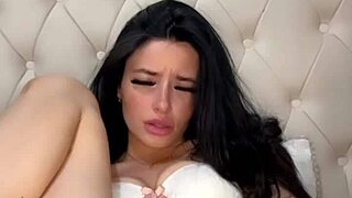 horny british slut squirts during solo masturbation with toys on webcam