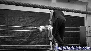 Petite Euro Wrestles Busty Lesbian in Catfight