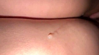 wet pussy grips huge dick fat ass cum leaks down thighs