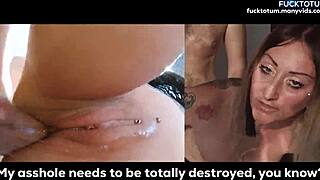 rough anal pounding makes her squirt at minute four