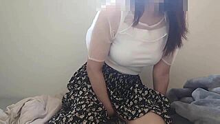 I couldn’t stop feeling horny after coming home, so did sweet solo on blanket... oops!