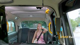 Beautiful Blonde Babe Rides Tight Pussy In Backseat Public Taxi