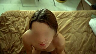 Step Sister Receives Eye Cumshot After Amazing Blowjob From Brunette Teen