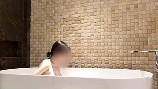 Bath time at luxury hotel.