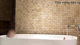 Bath time at luxury hotel.