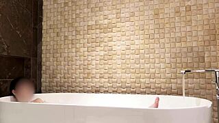 Bath time at luxury hotel.