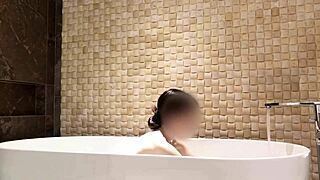 Bath time at luxury hotel.