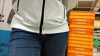 teen in tight jeans caught on hidden cam, worth a peek