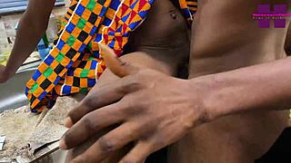 ebony maid bends over for huge dick in africa, earning extra pay with hardcore action