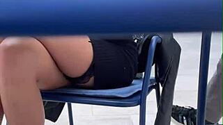 Risky public flashing turns into raw POV sex with an 18yo teen model. Her tight brunette body gets a deep creampie in doggystyle.