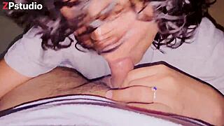 Sensual Blowjob from Stepsister Frida Ends with Cum in Mouth