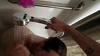 Hey, wanna see a hot wife give a POV blowjob in a public shower behind the scenes?