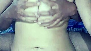 Desi indian wife with big natural tits worships her ass while fingering hairy pussy and anal hole.