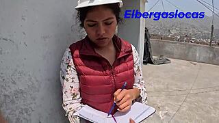 Two students moan in orgasm during doggystyle sex