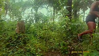 Bush hot sex with BBW king’s wife during village ritual in wet action