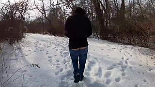 Check out this Arctic milf flashing her thong for whaletail fetish fun.