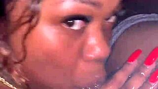 Ebony Babe Packs Her Throat With Big Black Cock In Deepthroat Action!