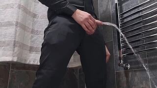 Watch This Explosive Cumshot with Intense Moans, Big Dick, and Lots of Cum to Swallow - Elegant Black Dress and Intense Orgasm with Dirty Italian Dialogues from a Sexy Guy