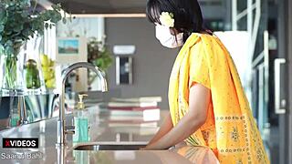 indian college teacher interacts with her step-brother