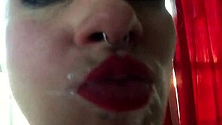 My girlfriend sucking huge white cock