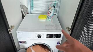 stuck in the washing machine stepsis ok im getting my dick out for a hard fuck